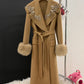 Autumn And Winter Cashmere Wool Reversible Woolen Coat Women's Long