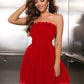 Women's Tube Top Mesh Graceful Bow Pettiskirt Dress
