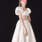 French Light Wedding Dress Satin Vintage Trip Shoot Bridal Gown Dress
