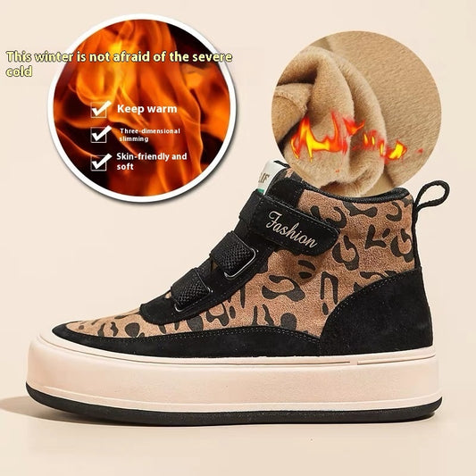 Botas altas con plataforma y plataforma de grulla con almohada blanca y terciopelo más grueso
