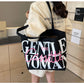 Damenhandtasche aus Canvas mit Buchstabendruck, modisch, große Kapazität, süße Umhängetasche