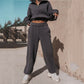 Long Sleeve Turtleneck Sweatshirt Stand Up Zipper Short Top
