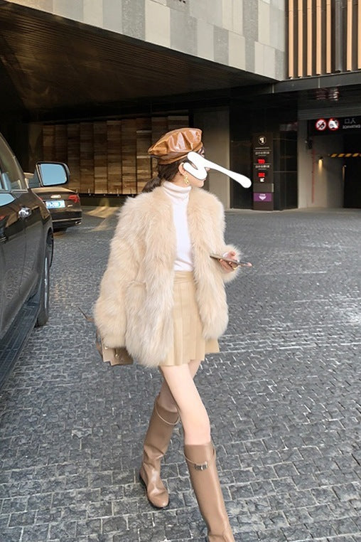Artificial Fox Fur Fur Female Middle Large Coat