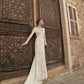 Fantasy V-neck Exposed Back Long Sleeve Mop Dress