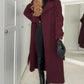 Fashion Lapel Woolen Coat With Belt Winter Double-breasted Trench Long Jacket For Women Clothing