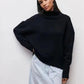Soft And Comfortable High Polo Collar Solid Color Pullover