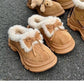 Damen Schneestiefel mit Felleinlage und Plateausohle