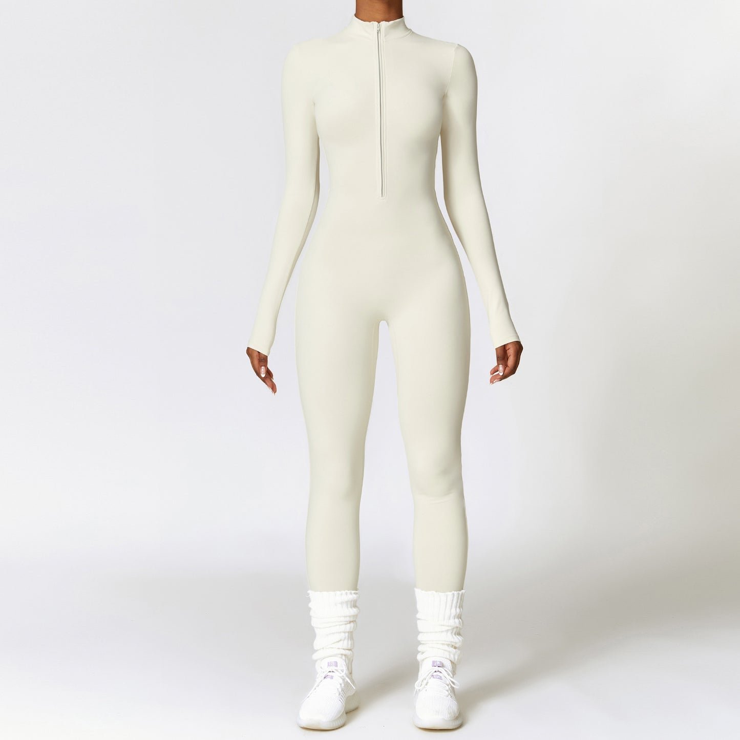 Warm Zipper Long-sleeved Jumpsuit Yoga Fitness Sports