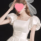 French Light Wedding Dress Satin Vintage Trip Shoot Bridal Gown Dress