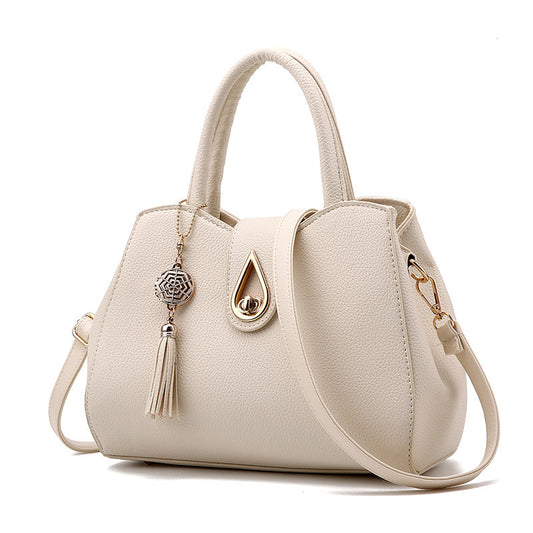 Bolso de mano para mujer, bolso de mano de piel sintética de alta calidad con borlas para mujer, bolso de hombro tipo bandolera para mujer