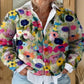 3D Digital Printing Cardigan Knitted Coat Imitation Sweaters Women's Clothing