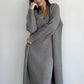 2pcs Knitted Suit Fashion Slim Sleeveless Long Dress