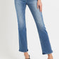 RISEN Full Size Mid Rise Ankle Straight Jeans With Pockets