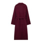 Fashion Lapel Woolen Coat With Belt Winter Double-breasted Trench Long Jacket For Women Clothing