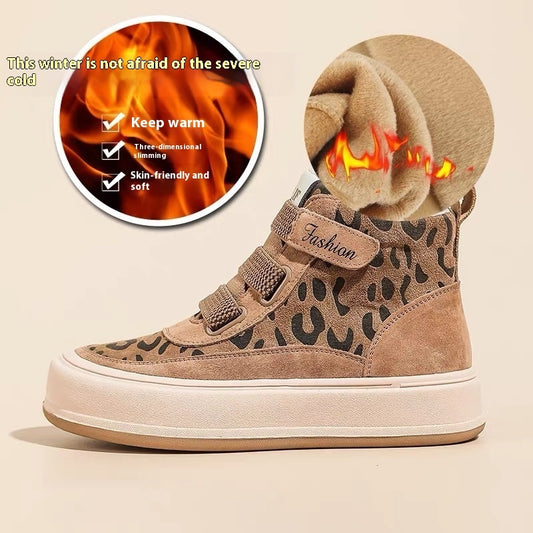 Botas altas con plataforma y plataforma de grulla con almohada blanca y terciopelo más grueso
