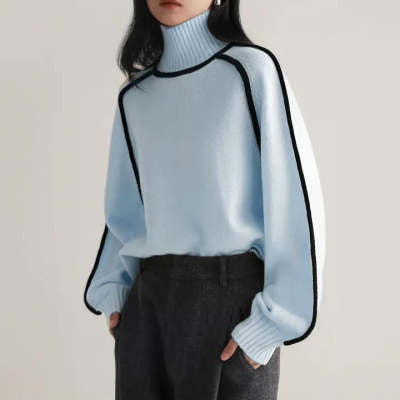 Casual Loose Pullover Knitted Sweater Fashion Knit Top Outerwear