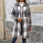 Neu Gebürstet Plaid Langen Mantel Mit Taschen Mode Winter