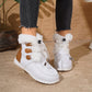 Modische Schneestiefel mit runder Spitze, warmer Winter, flache Baumwollschuhe aus Plüsch, vielseitig einsetzbar, einfacher kurzer Stiefel für Damen