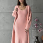 2pcs Knitted Suit Fashion Slim Sleeveless Long Dress