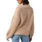 Einfarbiger Rollkragenpullover mit langen Ärmeln und lockerem Kleid