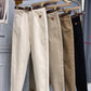 Plus Size Women's High Waist Denim Thick Trousers
