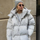 Abrigo de moda con capucha extraíble, chaqueta de algodón, cálido para invierno