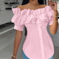 Clothing New Sweater Fashion Off-shoulder Ruffled Short Sleeves Shirt
