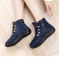 Botas de senderismo cálidas para mujer, botas de nieve con cordones, impermeables