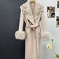Autumn And Winter Cashmere Wool Reversible Woolen Coat Women's Long