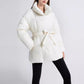 Winter Plaid Nähen Revers Mantel Mit Lace-up Design Mode Lose Solide