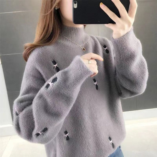 Wasserdicht Nerz Samt High Sense Damen Pullover Herbst Und Winter Neu