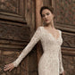 Fantasy V-neck Exposed Back Long Sleeve Mop Dress