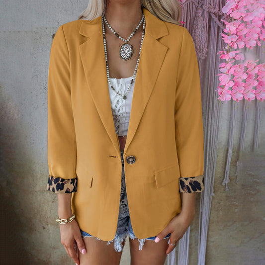 Langärmlige Strickjacke, lässiger Anzugmantel für Damen
